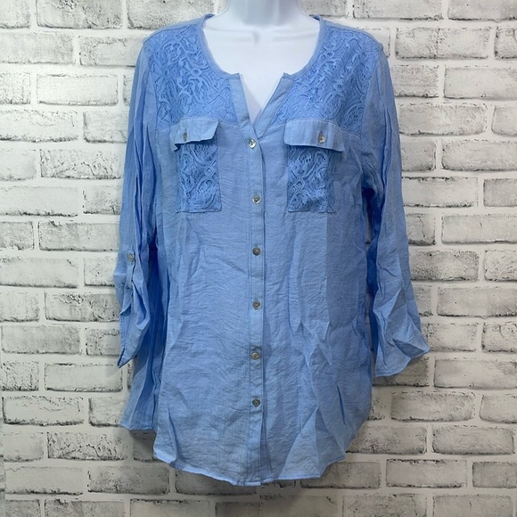 Kim Rodgers Button Up Light Weight Blouse XL - Picture 1 of 9